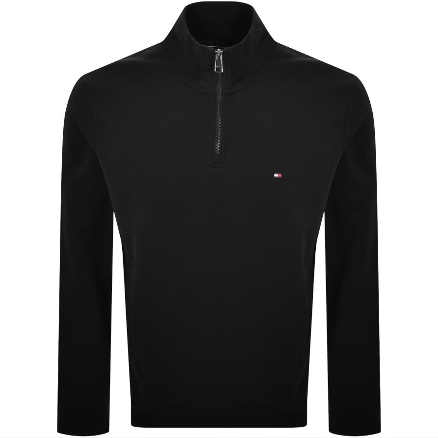 Tommy Hilfiger Logo QZ Sweatshirt Black | Mainline Menswear us